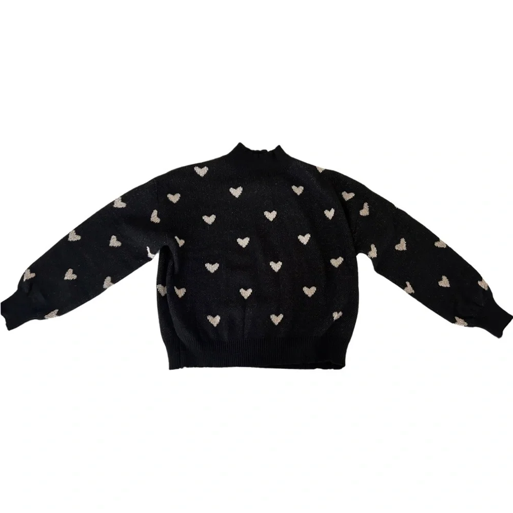 Black and White Heart Sweater - Picture 3 of 5